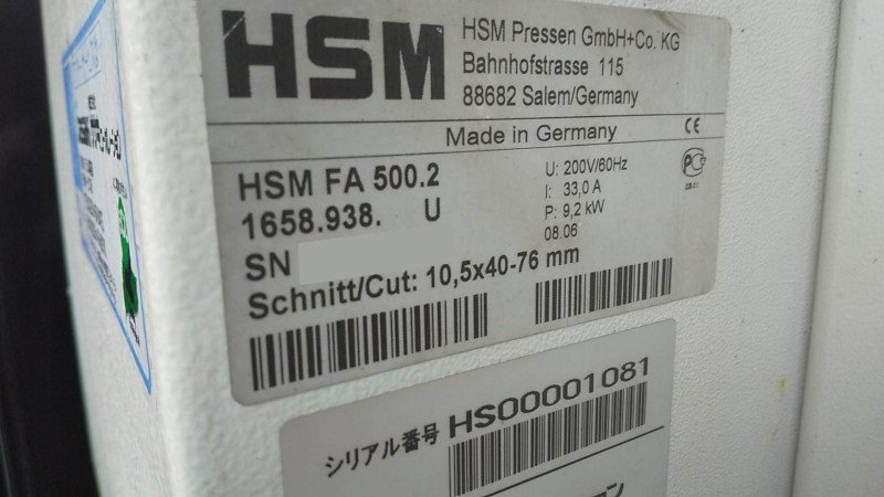 HSM製粉砕機 FA500.2の詳細画像|1枚目