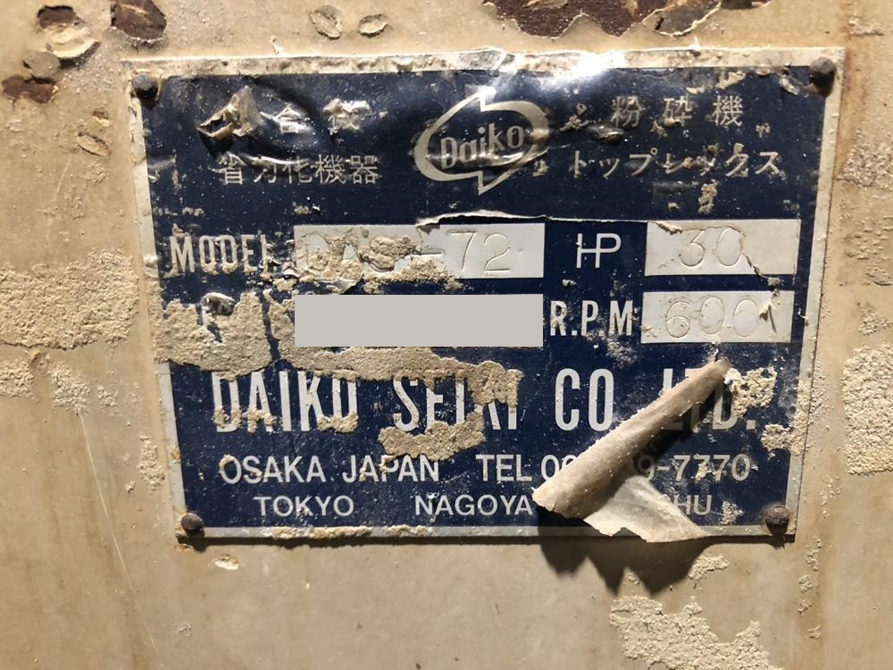 ダイコー精機製粉砕機 DAS-72の詳細画像｜1枚目